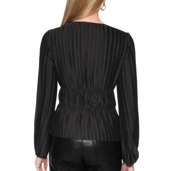 WAYF Payton Tie Front Long Sleeve Blouse Women's Cardigan Rhinestone Black Sz 8 - Picture 3 of 14